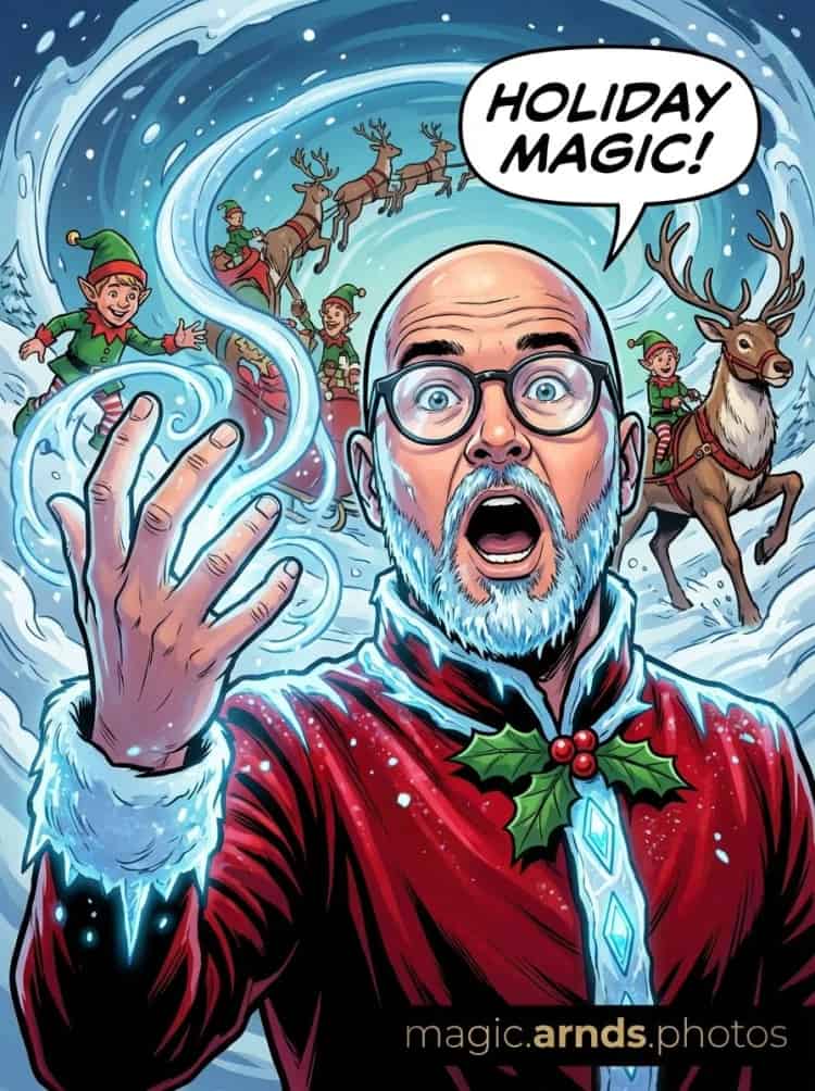 Fertige KI-Weihnachtsgrußkarte aus dem Experiment